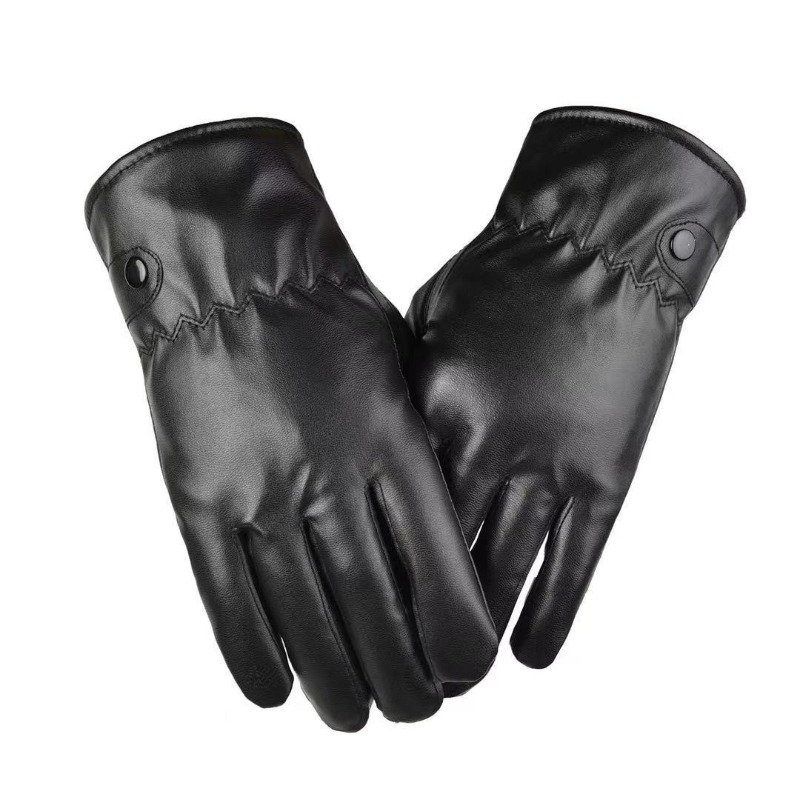 Leather Driving Glove - Sarung Tangan Kulit PU Hitam Fashion
